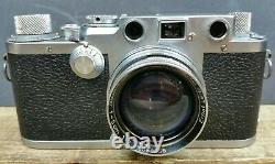 Leica IIIf 3f WORKING 1950/51 35mm Camera & 1942 WW2 Summitar 12 Lens & Case