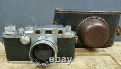 Leica IIIf 3f WORKING 1950/51 35mm Camera & 1942 WW2 Summitar 12 Lens & Case