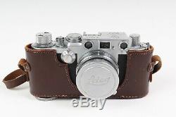 Leica IIIf with 50mm 12 Summitar lens and leather case Ernst Leitz Wetzlar