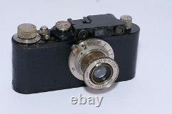 Leica II Black Paint 35mm rangefinder camera and 50mm f/3.5 Elmar lens. CLA'D