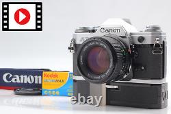 Lens MINT Canon AE-1 Silver SLR Film Camera FD 50mm f/1.4 Power Winder A JAPAN