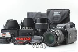 Lens MINT Pentax 645N Film Camera FA 45-85mm 80-160mm +120 back x 3 From JAPAN