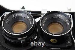 MAMIYA C220 Pro TLR Film Camera SEKOR 80mm F/3.7 Blue Dot Lens From JAPAN Exc+3