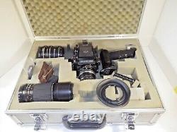 MAMIYA M645 CAMERA & SEKOR C 80mm f/2.8 LENS GRIP 210mm LENS CARRY CASE & EXTRAS