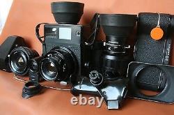 MAMIYA PRESS SUPER 23 Black, set with 3 lenses and accesories. Vintage