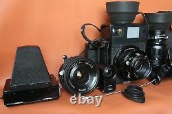 MAMIYA PRESS SUPER 23 Black, set with 3 lenses and accesories. Vintage