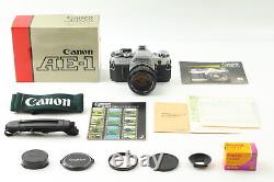 MINT Canon AE-1 35m Film Camera SLR Silver Body NEW FD 50mm f1.4 Lens JAPAN