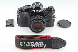 MINT Canon AE-1 Program Black 35mm Film Camera NFD 50mm f1.8 Lens From JAPAN