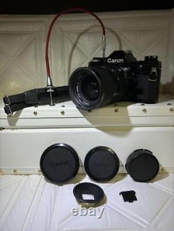 MINT? Canon AE-1 SLR Black Film Camera NEW FD 35-70mm F/4 Lens From JAPAN