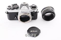 MINT LENS Nikon FE 35mm SLR Film Camera Silver + Ai 50mm f/1.8 + Cap FromJPN