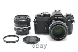 MINT-? Nikon FM 35mm SLR Film Camera AI 50mm f/1.8 AI 35mm f/2.8 Lens From JAPAN