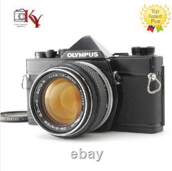 MINT Olympus OM-1 Black SLR 35mm Film Camera G. Zuiko 50mm f1.4 Lens From JAPAN