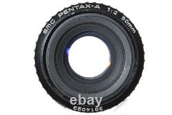 MINT Pentax Super A SLR 35mm Film Camera Black SMC Pentax 50mm f/2 Lens Japan