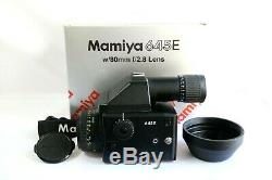 Mamiya 645E Medium Format Film camera with 80mm f2.8 N lens. Strap. Box. From JAPAN