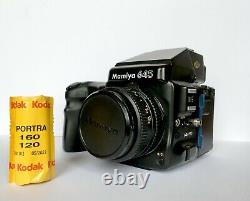 Mamiya 645 Pro kit AE finder, Motor winder grip, SEKOR C 80mm F2.8 N lens