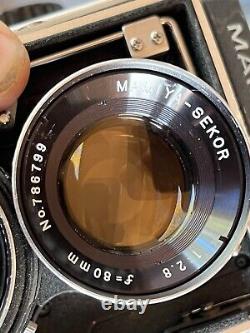 Mamiya C220 TLR Camera Sekor 80mm f2.8 Blue Dot Lens from JAPAN