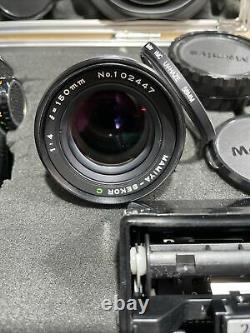 Mamiya M645 Medium Format SLR Film Camera With3 Lens Case And More Well Cared For