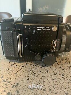 Mamiya RZ67 body and 110 mm 2.8 lens + extras