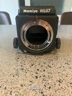 Mamiya RZ67 body and 110 mm 2.8 lens + extras