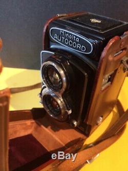 Minolta Autocord TLR Film Camera With Rokkor Seikosha-MX 75mm f3.5 Lens, Case