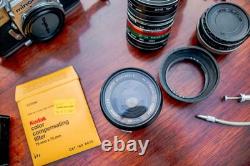 Minolta SRT 102 Film Camera Kit + Lenses, Filters, Telephoto, Extras