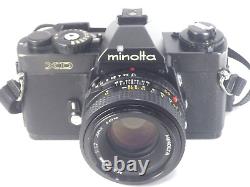 Minolta XD 35mm SLR Film Camera Black Body + New MD 50mm f1.7 Lens from Japan MC