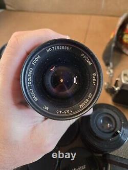 Minolta XG7 SLR Film Camera With 4 Lenses, UN TESTED, READ DESCRIPTION