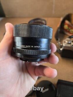 Minolta XG7 SLR Film Camera With 4 Lenses, UN TESTED, READ DESCRIPTION