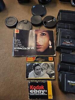 Minolta XG7 SLR Film Camera With 4 Lenses, UN TESTED, READ DESCRIPTION