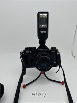 Mint -YASHICA FX-3 super 2000 35mm Film Camera w Lens Flash TESTED/WORKS