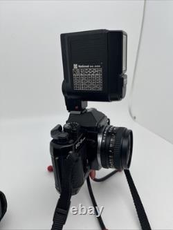 Mint -YASHICA FX-3 super 2000 35mm Film Camera w Lens Flash TESTED/WORKS