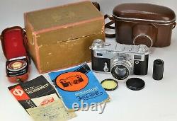 NEAR EXC! SOVIET USSR KIEV-4A rangefinder CAMERA + JUPITER-8m lens, BOXED SET