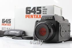 NEAR MINT Box Pentax 645 Film Camera SMC A 75mm F2.8 Lens 120 Film Back JAPAN