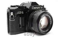 NEAR MINT Canon AE-1 Black 35mm Film Camera New FD 50mm f1.4 Lens From Japan