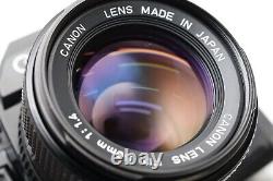 NEAR MINT Canon AE-1 Black 35mm Film Camera New FD 50mm f1.4 Lens From Japan