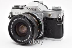 NEAR MINT Canon AE-1 Silver 35mm Film Camera FD 28mm F/2.8 Lens From Japan