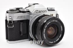 NEAR MINT Canon AE-1 Silver 35mm Film Camera FD 28mm F/2.8 Lens From Japan