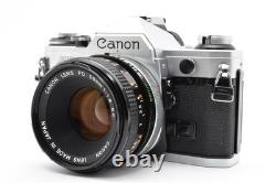 NEAR MINT Canon AE-1 Silver 35mm Film Camera FD 50mm F/1.8 S. C. SC Lens Japan