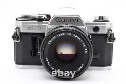 NEAR MINT Canon AE-1 Silver 35mm Film Camera FD 50mm F/1.8 S. C. SC Lens Japan