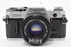 NEAR MINT Canon AE-1 Silver 35mm Film Camera New FD NFD 50mm F/1.8 Lens Japan
