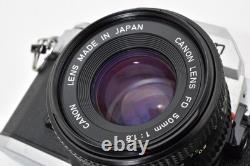 NEAR MINT Canon AE-1 Silver 35mm Film Camera New FD NFD 50mm F/1.8 Lens Japan
