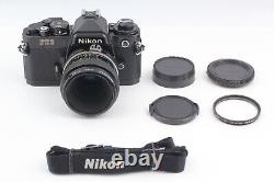 NEAR MINT- Nikon FE2 Black 35mm SLR Film Camera 55mm f/3.5 Ai Lens from JAPAN