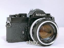 NEAR MINT? Nikon FM Black Camera + Nikkor S Auto 50mm f/1.4 Lens Japan 1437