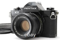 NEAR MINT Pentax K2 Black 35mm SLR Film Camera XR f/2.0 50mm LENS From JAPAN