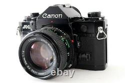 N. MINT Canon A-1 Black Film Camera 35mm SLR New FD 50mm F1.4 Lens JAPAN 745572