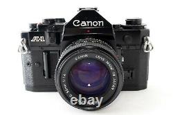 N. MINT Canon A-1 Black Film Camera 35mm SLR New FD 50mm F1.4 Lens JAPAN 745572