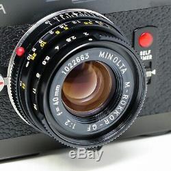 N-MINT MINOLTA CLE with M-Rokkor QF 40mm f2 Lens Range Finder Film