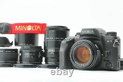 N MINT Minolta Maxxum Dynax Alpha 7? 7 a7 35mm SLR Film Camera 3 Lens Japan