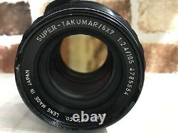 N MINT Pentax 6x7 67 Film Camera + Super Takumar 105mm f/2.4 Lens From JAPAN