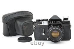 N. MINT in CASE? Konica FP Black Film Camera Hexanon 52mm F/1.8 Lens From JAPAN